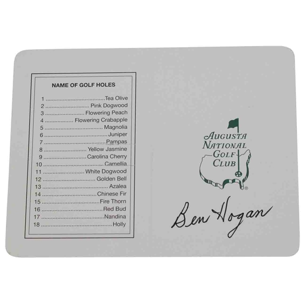 Ben Hogan Signed Augusta National Scorecard JSA ALOA