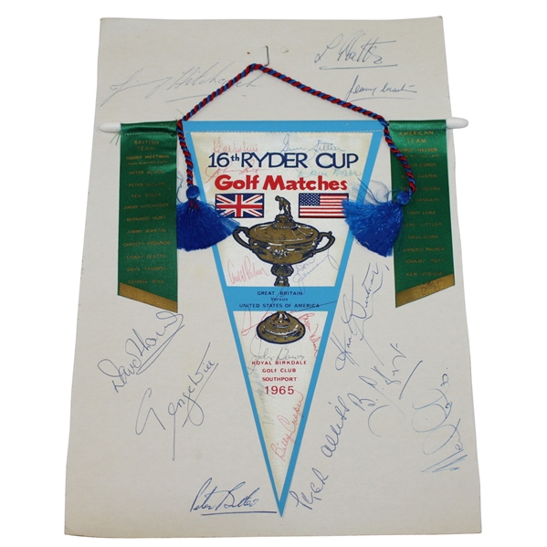 1965 Ryder Cup Pendant Signed by American & British Teams JSA ALOA