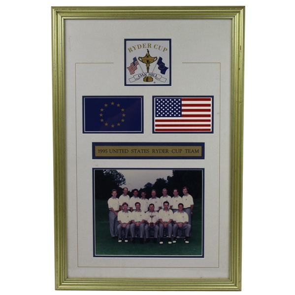 1995 Ryder Cup at Oak Hill GC USA Team Gift Framed Photograph with Logo of Matches