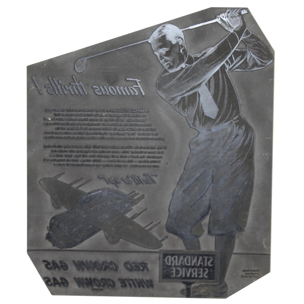 1930s Bobby Jones Plastic Standard Service Printing Plate "Make your car go like an airplane"
