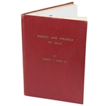 1935 Red Hard Cover "Rights and Wrongs of Golf" by Bobby Jones