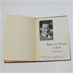 1935 Red Hard Cover Rights and Wrongs of Golf by Bobby Jones