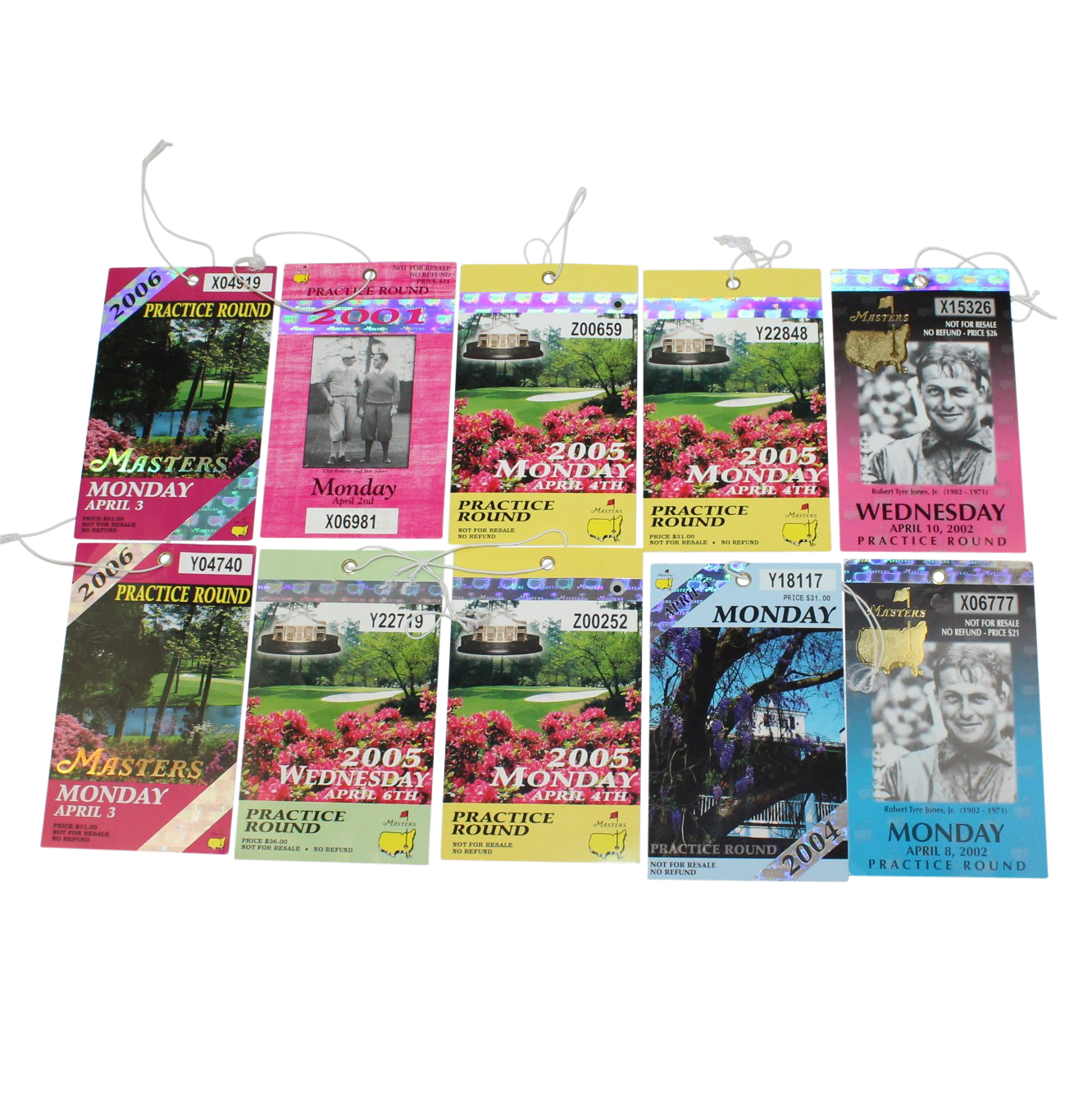 Lot Detail Lot of 10 Masters Practice Round Tickets