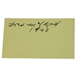 Fred McLeod Signed 3x5 with 1908 Notation JSA ALOA