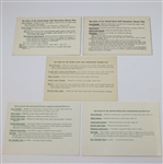 Lot of 5 Official US Open Scorecards - 1958, 1959, 1971, 1983, & 1984