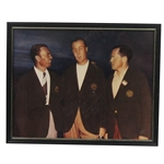 Herman Keiser Signed Masters Photo with Ben Hogan & Bobby Jones - Framed JSA ALOA