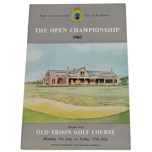 1962 Open Championship at Old Troon Program - Arnold Palmer Winner