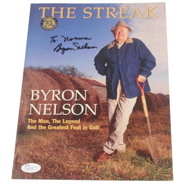 Byron Nelson Signed Golf World The Streak JSA #P36775