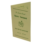 1958 Masters Tournament Original Ticket Brochure for Prospective Patrons
