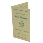 1961 Masters Tournament Original Ticket Brochure for Prospective Patrons