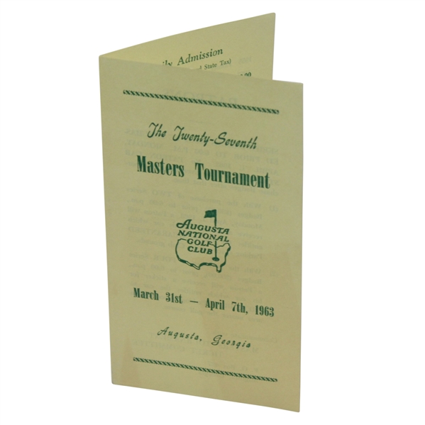 1963 Masters Tournament Original Ticket Brochure for Prospective Patrons
