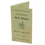 1963 Masters Tournament Original Ticket Brochure for Prospective Patrons