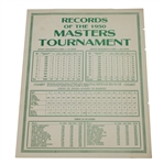 1950 Records of the Masters Tournament Card