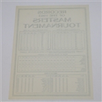 1963 Records of the Masters Tournament Card