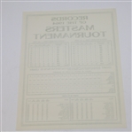 1964 Records of the Masters Tournament Card
