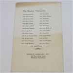 Three Masters Press Scorepads and 1962 Masters Pamphlet