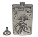 Augusta National Golf Club Sheffield Pewter Flask with Funnel - Made in England