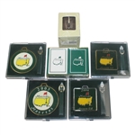 Four Masters Bag Tags, Masters Card Set, and Masters Crystal Shot Glass