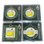 Tiger Woods Masters Wins Bag Tags - 2001, 2002, 2005, & Undated