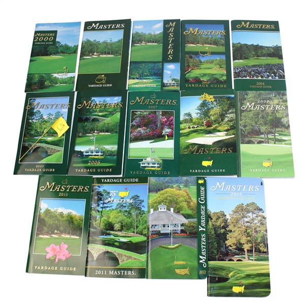 Lot of Fourteen Masters Yardage Guides - 2000-2015 - Missing 2013 & 2014