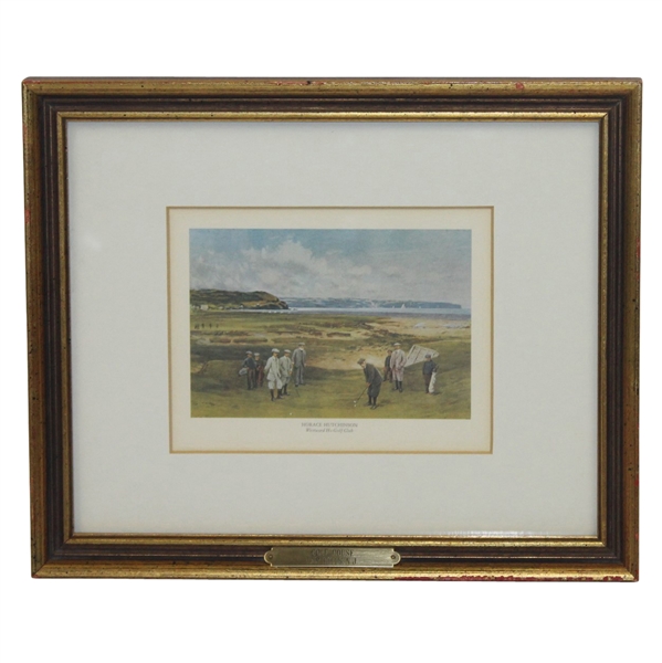 Horace Hutchinson Playing at Westward Ho Golf Club - Golf House, Far Hills, N.J. on Plate - Framed