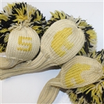 Jack Nicklaus Game Used Shaggy Knit Headcovers with Golden Bear Logo - Three
