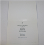 2002 Masters Club Dinner Menu - Tiger Woods Host