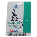 Jordan Spieth Signed 2015 US Open Player Guest Badge FULL JSA #Z02637
