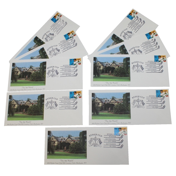 Nine 1995 Ryder Cup at Oak Hill First Day Covers - September 22nd, 23rd, & 24th