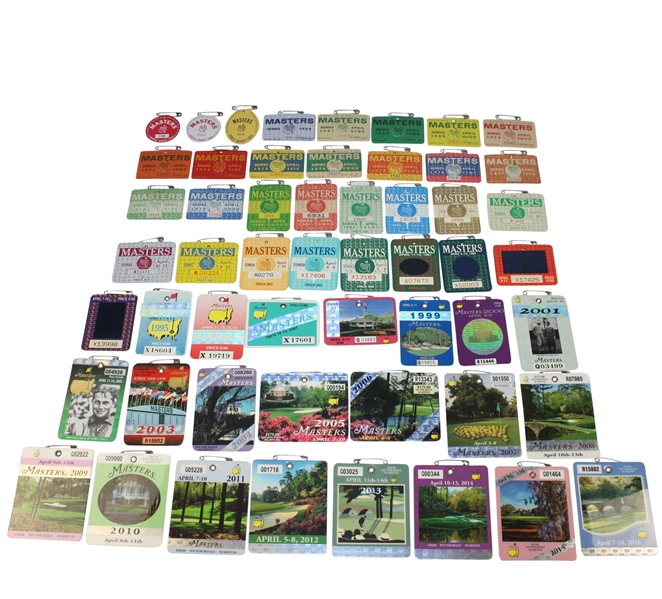 1963-2016 Complete Run of Masters Tournament Badges-High Grade Condition!