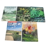 Lot of Five Signed US Open Programs - 1983, 1984, 1985, 1986, & 1987 JSA ALOA