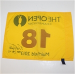 Nick Faldo Signed 2013 British Open Flag with Years Won Inscription JSA ALOA