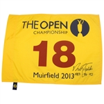 Nick Faldo Signed 2013 British Open Flag with Years Won Inscription JSA ALOA