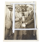 1926 Bobby Jones US Open Trophy Presentation Wire Photo - Philadelphia Inquirer