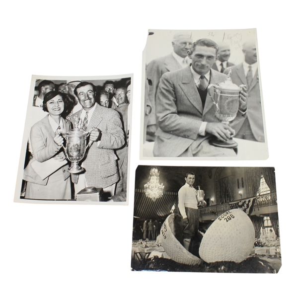 Armour(1927), Sarazen(1922), & Manero(1936) Original US Open Win Wire Photos