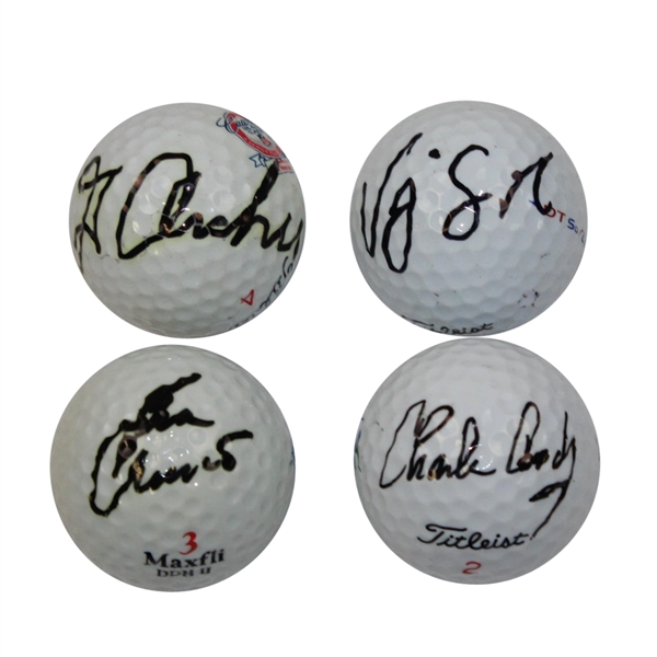 Four Masters Champ Signed Golf Balls - Archer, Singh, Coody, & Crenshaw JSA ALOA