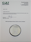 2002 Colonial National Invitation .999 Silver Chairman's Medallion - Steve Jones Collection