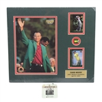 2001 Masters Matted Piece w/Commemorative Pin & 2001 Masters Badge