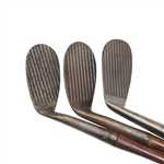 Set of Three Deep Groove Irons - Spalding F-6, Chattell, & Bakspin