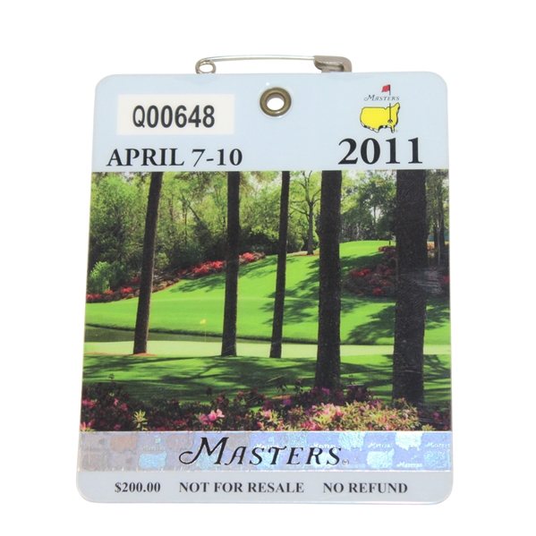 2011 Masters Tournament Badge #Q00648 - Charl Schwartzel Winner