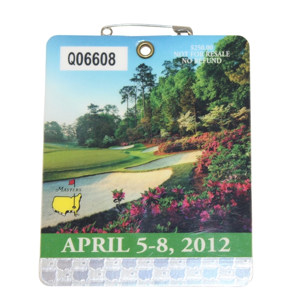 2012 Masters Tournament Badge #Q06608 - Bubba Watson Winner