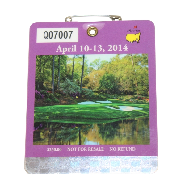 2014 Masters Tournament Badge #Q07007 - Bubba Watson Winner