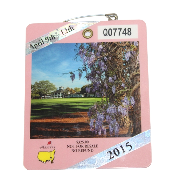 2015 Masters Tournament Badge #Q07748 - Jordan Spieth Winner