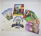 2003 US Open at Olypmia Fields Lot - Tickets, Flag, USGA Publication, & Pamphlets