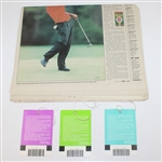 1997 Masters Edition Monday Augusta Chronicle Newspaper with 3 Practice Rd Tickets