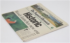 1997 Masters Edition Monday Augusta Chronicle Newspaper with 3 Practice Rd Tickets