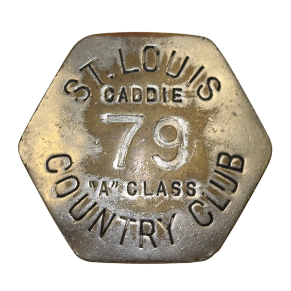 Metal "Caddie" Badge from St. Louis Country Club