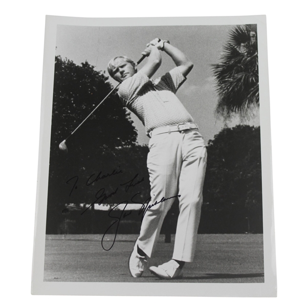 Jack Nicklaus Signed Black and White 8x10 Photo JSA ALOA