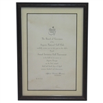 1937 Augusta Invitation Golf Tournament (Masters) Near Mint  Invitation to Sam Parks Jr.