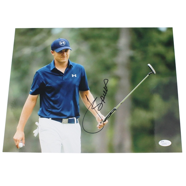 Jordan Spieth Signed 11x14 Photo Holding Putter JSA #Q29491